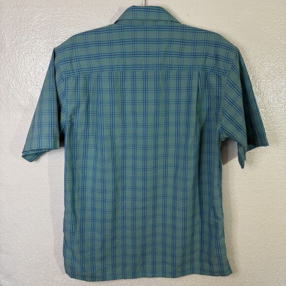 Patagonia Puckerware Button Up Shirt Mens Small Blue Plaid Seersucker - Picture 4 of 10